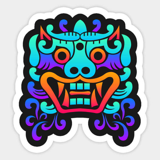 Trippy Psychedelic Chinese Dragon Sticker by MeatMan